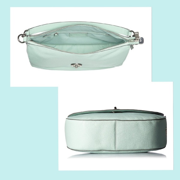 Women's Coach-Pebble Turnlock Hobo Bag-Mint Green - Picture 3 of 8